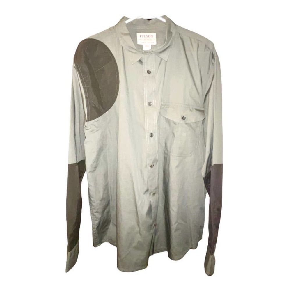 CC Filson Shirt Olive Button Up Long Sleeve Cotton Hunting Shooting Men's Large
